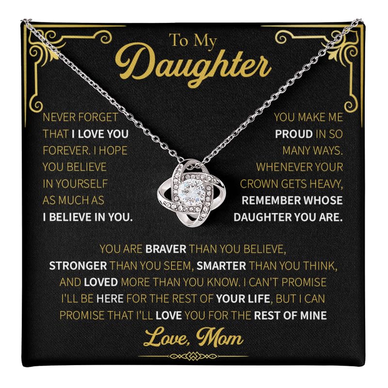 To My Daughter Necklace From Dad With Heartfelt Message, Gifts Birthday Present From Dad, Jewelry Gifts For Christmas for Her From Daddy, Necklace Gift With Message Card and Box