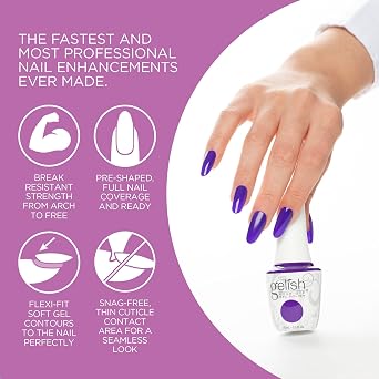 Gelish Soft Gel, Press On Gel Nails, Gel Tips Nail Kit, Full Nail Tips, Nail Kit with featured Touch Mini LED Light, Perfect Fit, Full Coverage Tips.