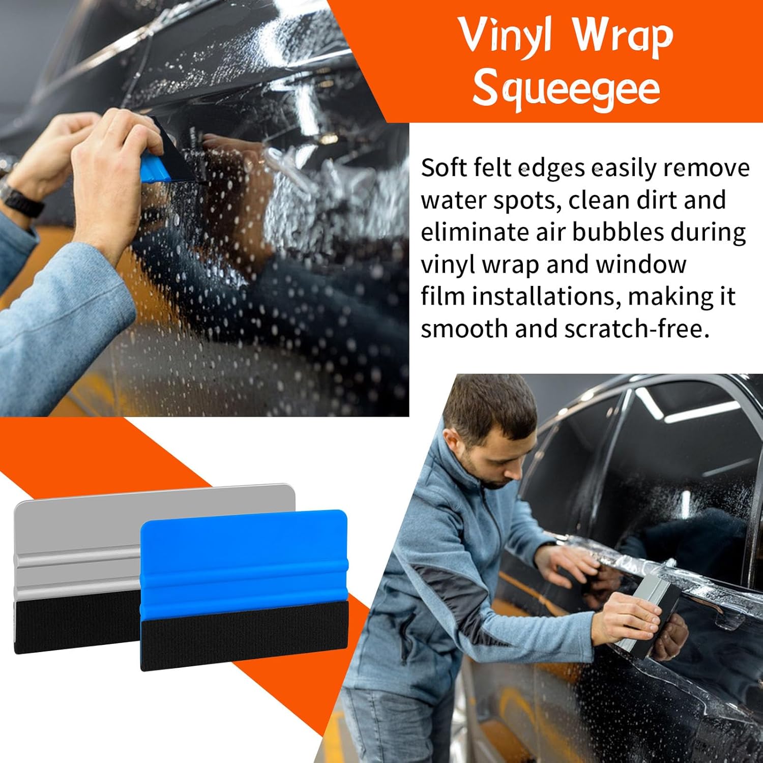 Car Window Tint Tools Kit Vinyl Wrap Tool Car Windshield Back Window Tinting Tools Car Tint Squeegee Kit Automotive Window Film Tinting Kit for Car Wrapping, Vinyl Film Installation