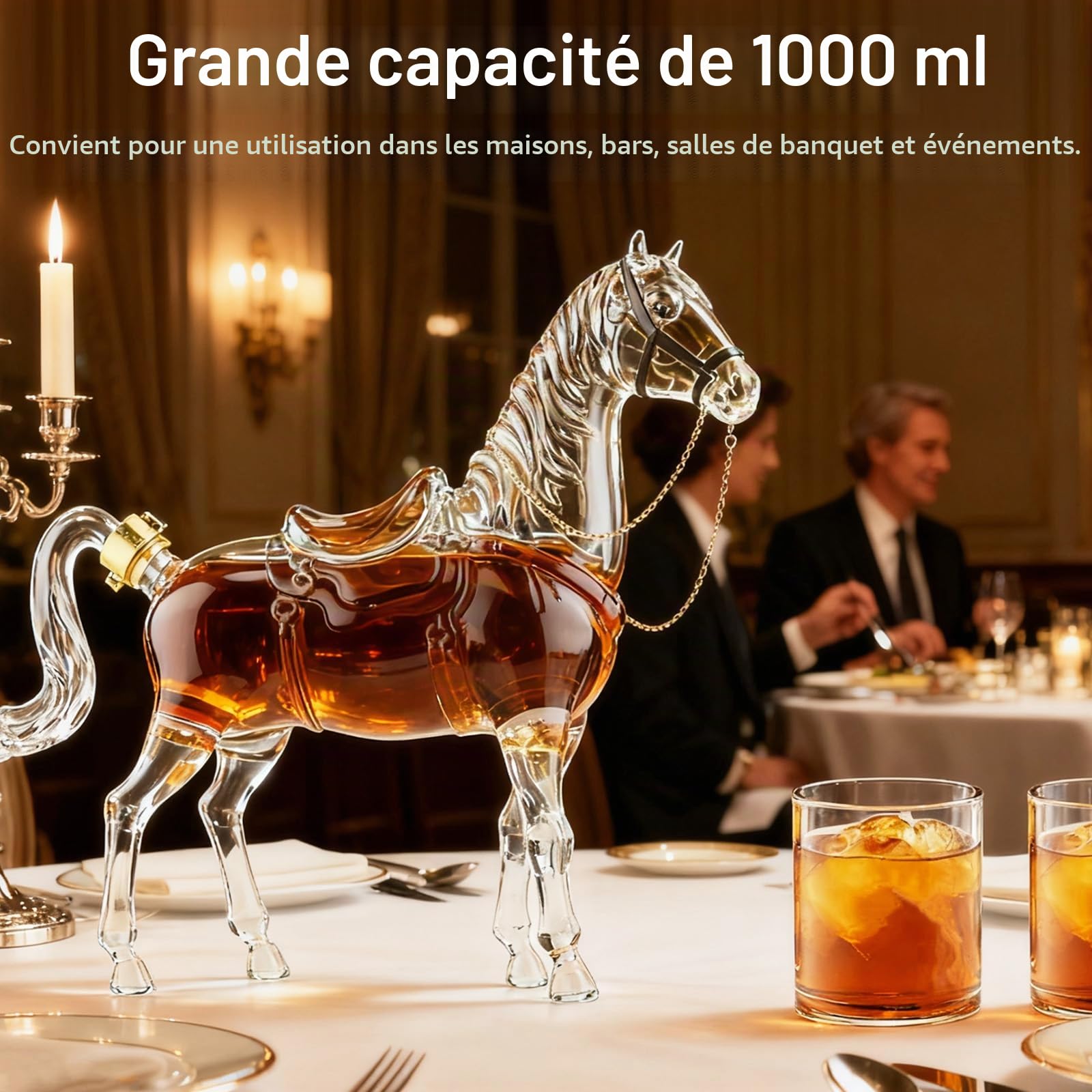 Carafe à Whisky, Coffret Cadeau Whisky Pour Homme Carafe à Whisky En Forme De Cheval Avec 2 Verres à Liqueur Coffret Cadeau Original Pour Homme Papa Mari Petit Ami