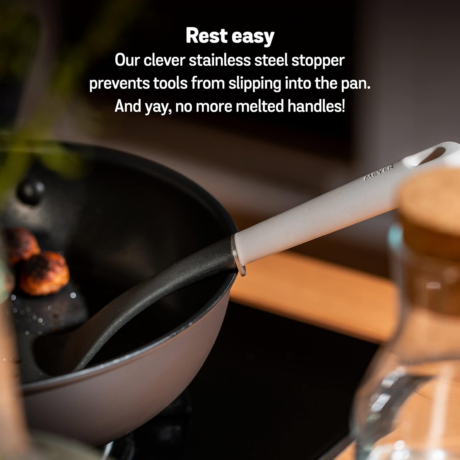 Meyer Everyday Nylon Tools / Cooking Utensils Set, 6 Piece, Black with Gray Handles