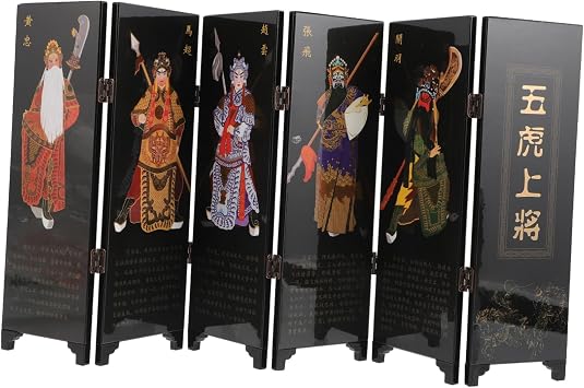 Xmas Chinese Style Folding Screen Wooden Mini Room Divider Decor