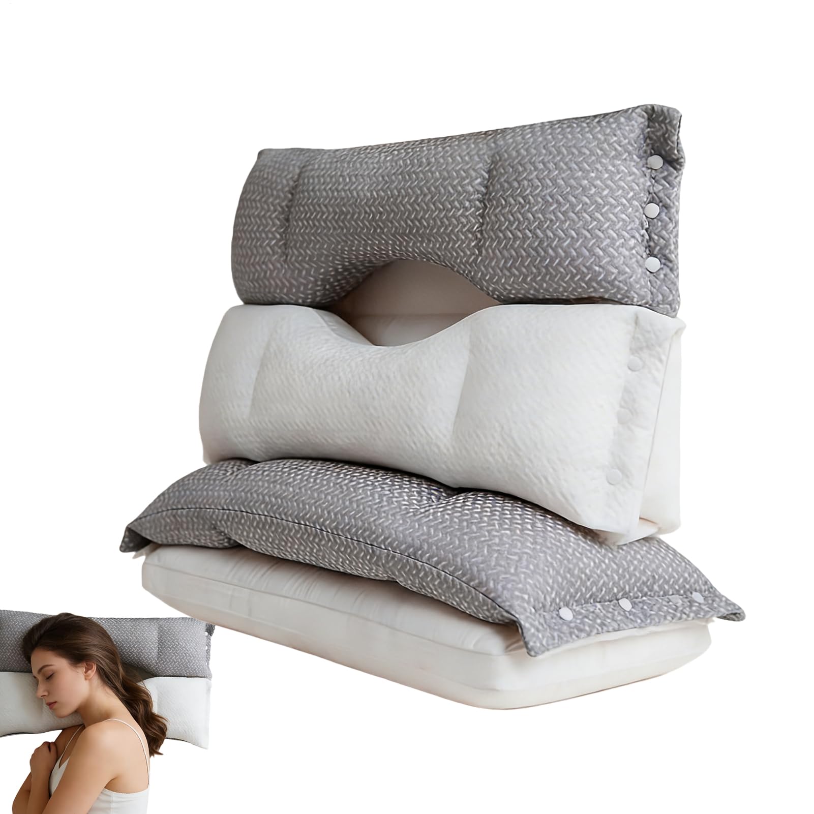 Almohada de descanso adaptativa – Cojín de apoyo postural, almohadilla de alineación de la cabeza, estructura terapéutica de equilibrio corporal, estructura de innovación del sueño, diseño de gestión