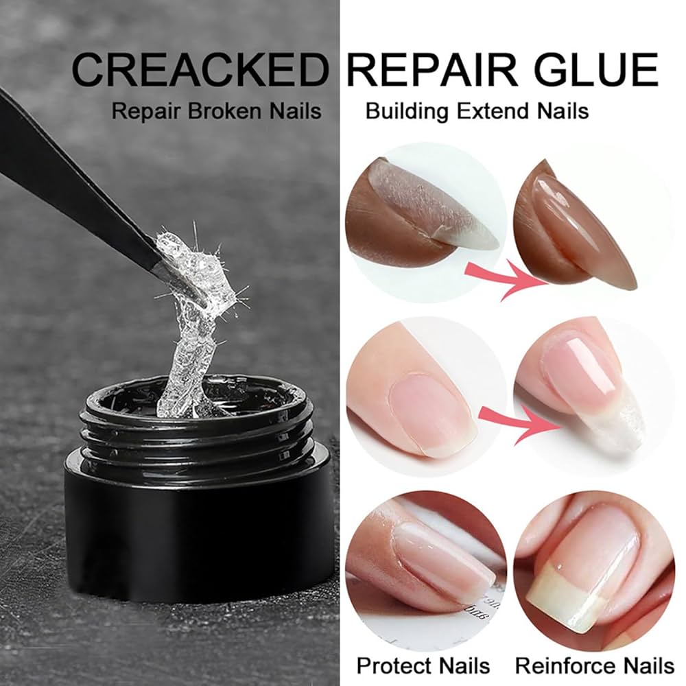 Amazon.com : Nail Repair Extend Fiber Gel, Clear Builder
