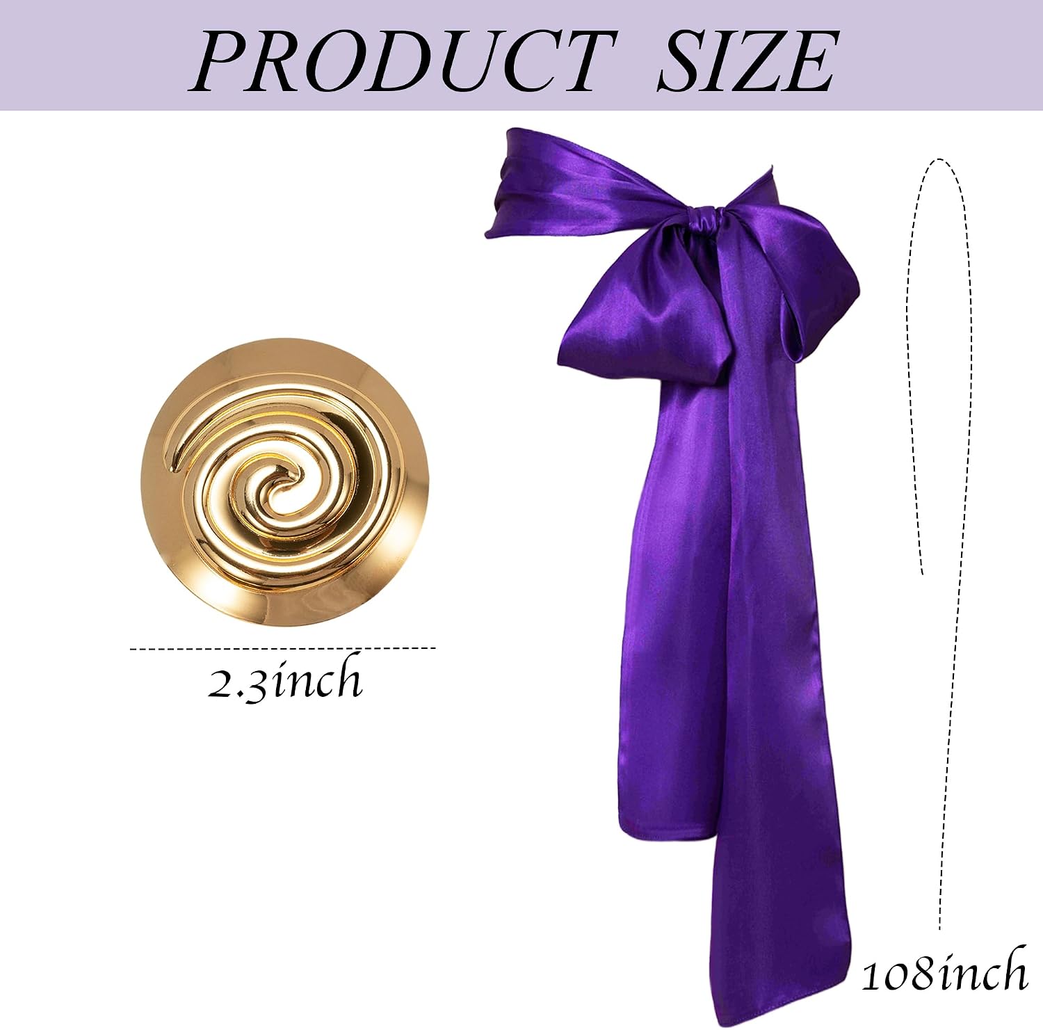 5PCS Halloween Costume Accessories Women Purple Belt Golden Spiral Brooch Hairband Princess Dress up Party