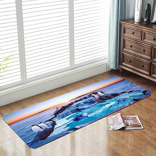 Miniatura 7 de WODEJIA Thickened Rubber Bottom Anti-Skid Bath Mat, Durable Flannel Mat Bright 9D Print Rug for Living Room, Absorbent Water Clearance MatS for