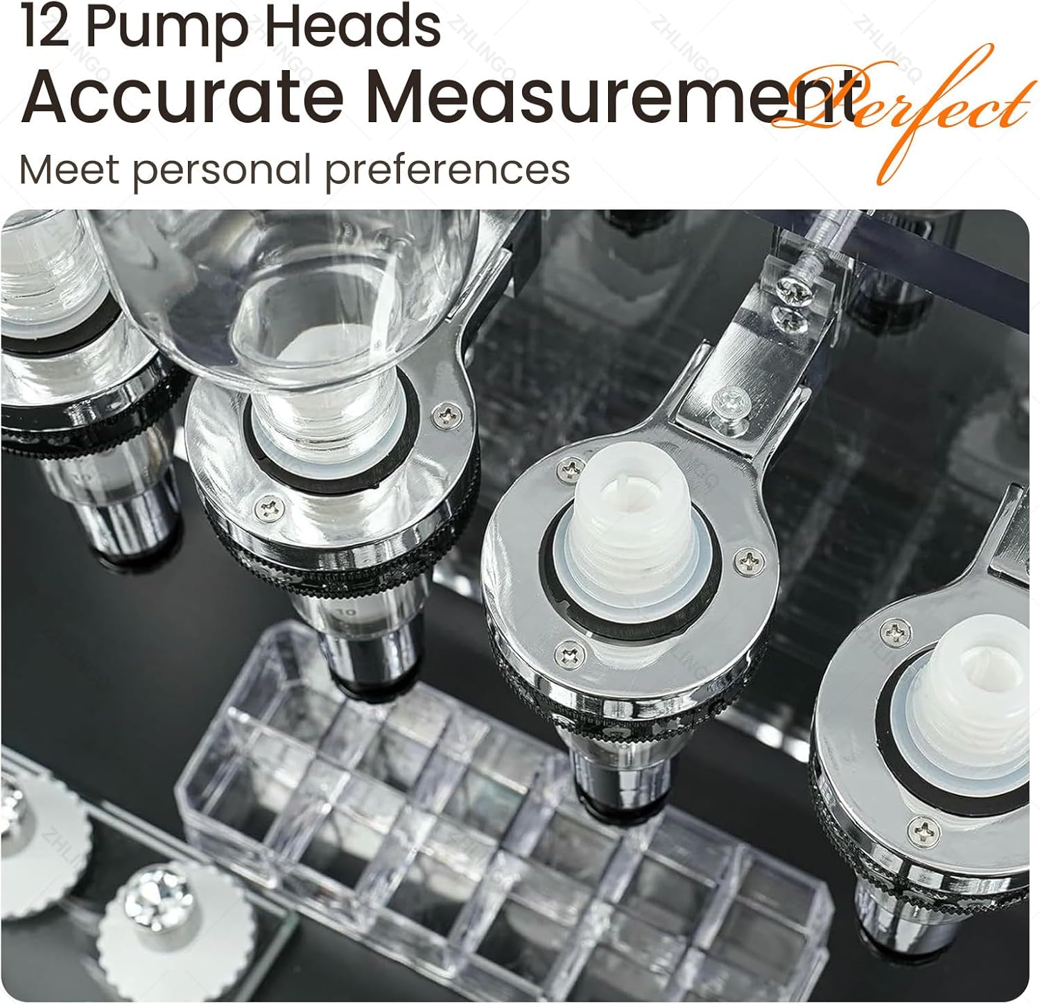 Manual Liquid Filling Machine, Multi-Bottle Perfume Filling Station，Adjustable Flow Rate Each with A Capacity of 200 Ml，12 Bottle Station with 12 Pump Heads, 12 Testing Cups