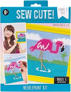 American Crafts Colorbok Sew Cute! Needlepoint Kit-Flamingo