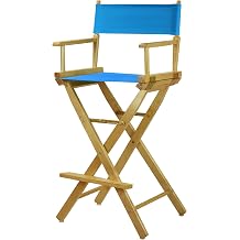 Casual Home 30" Director's Chair Natural Frame-Turquoise Canvas