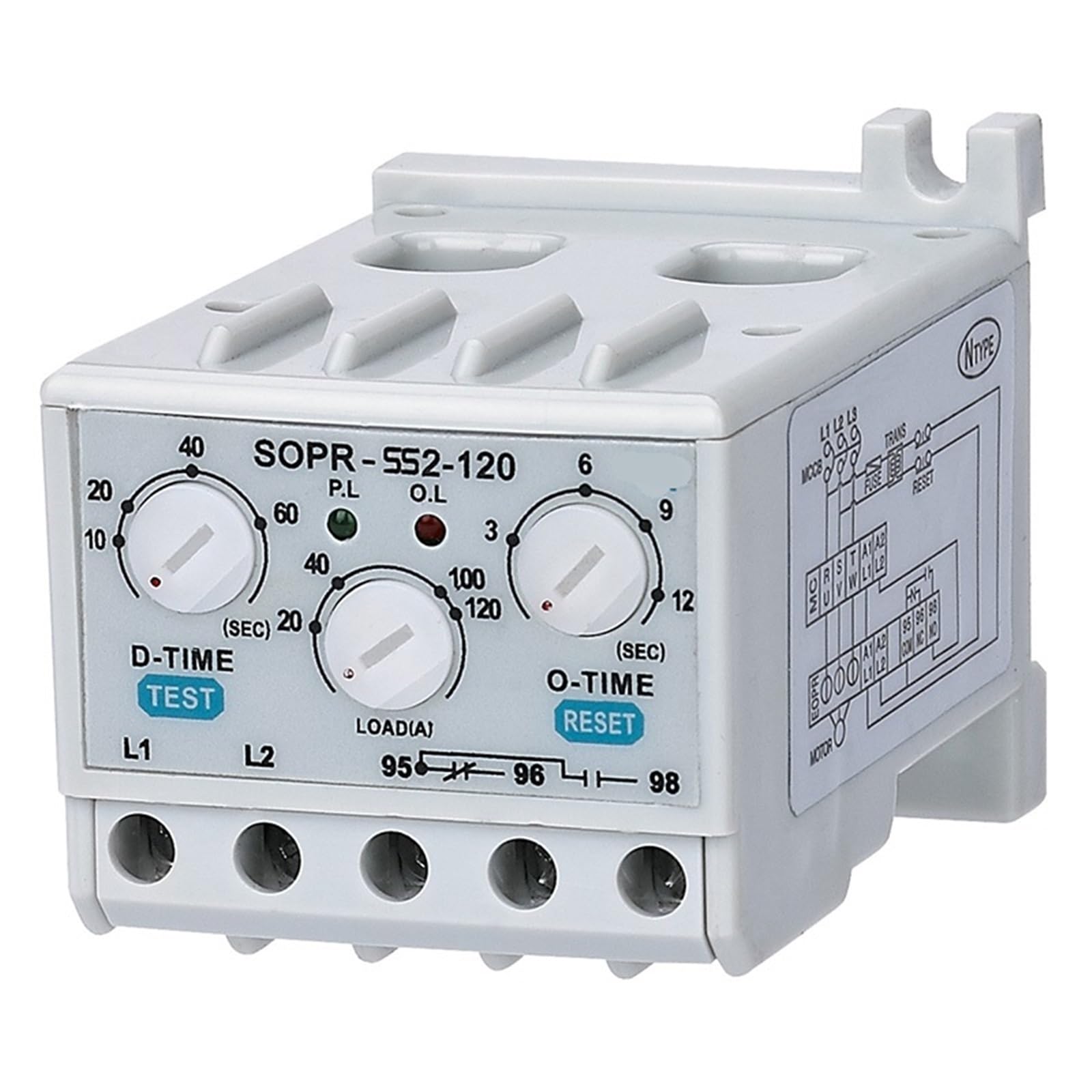 SOPR-SS2-440 elektroniczny przekaźnik przeciążeniowy silnika (Un: 180–460 VAC) 1 sztuka (1-6 A)