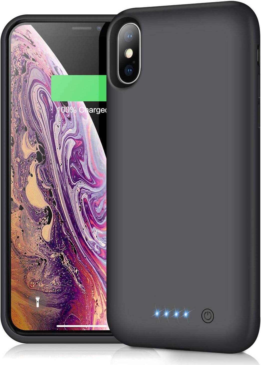 Kilponene Battery Case for iPhone XS MAX - [7800mAh] Charging Case Extended Battery for iPhone XS MAX Rechargeable Battery Backup Power Bank Portable Charger Case 6.5 inch 【Newest Version】