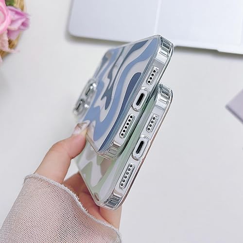 Miniatura 8 de Funda magnética diseñada para iPhone 11 Pro Max compatible con MagSafe, bonito arte ondulado pintado para mujer, borde de TPU suave, protección