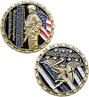 Vista 1 de Joygulls Moneda de desafío oficial de policía estadounidense Moneda militar de oración de San Miguel