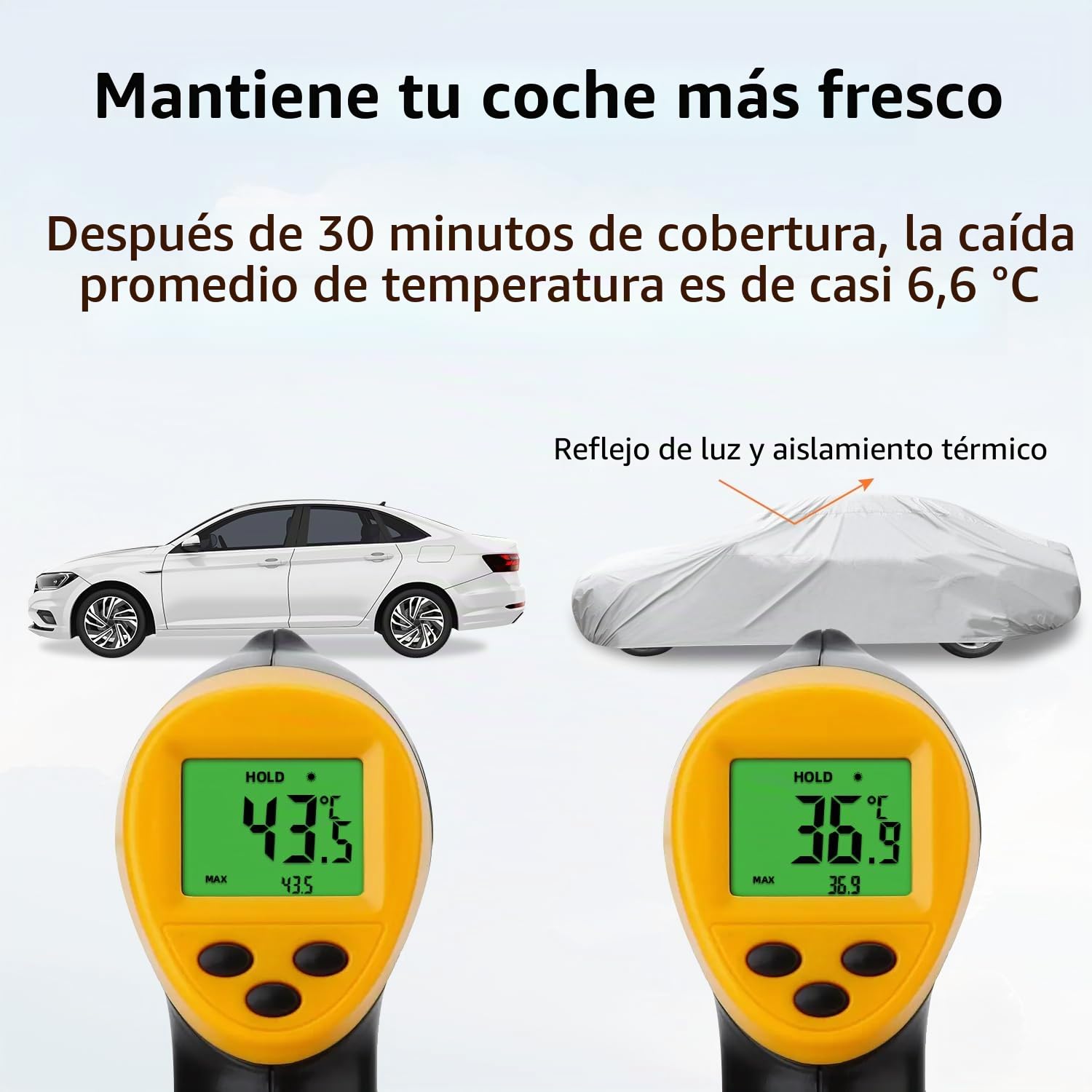 Ohuhu Funda para Coche Exterior del Coche Impermeable Cubierta Coche, Resistente al Viento y a los rasguños Protección UV, para automóviles Sedan XL (485-510cm)