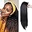 G&T Wig Yaki Straight Half Wig with Braided Hair Band Wear and Go Glueless Wig for Black Women Heat Resistant Synthetic Wigs for Daily Use (24 inch)