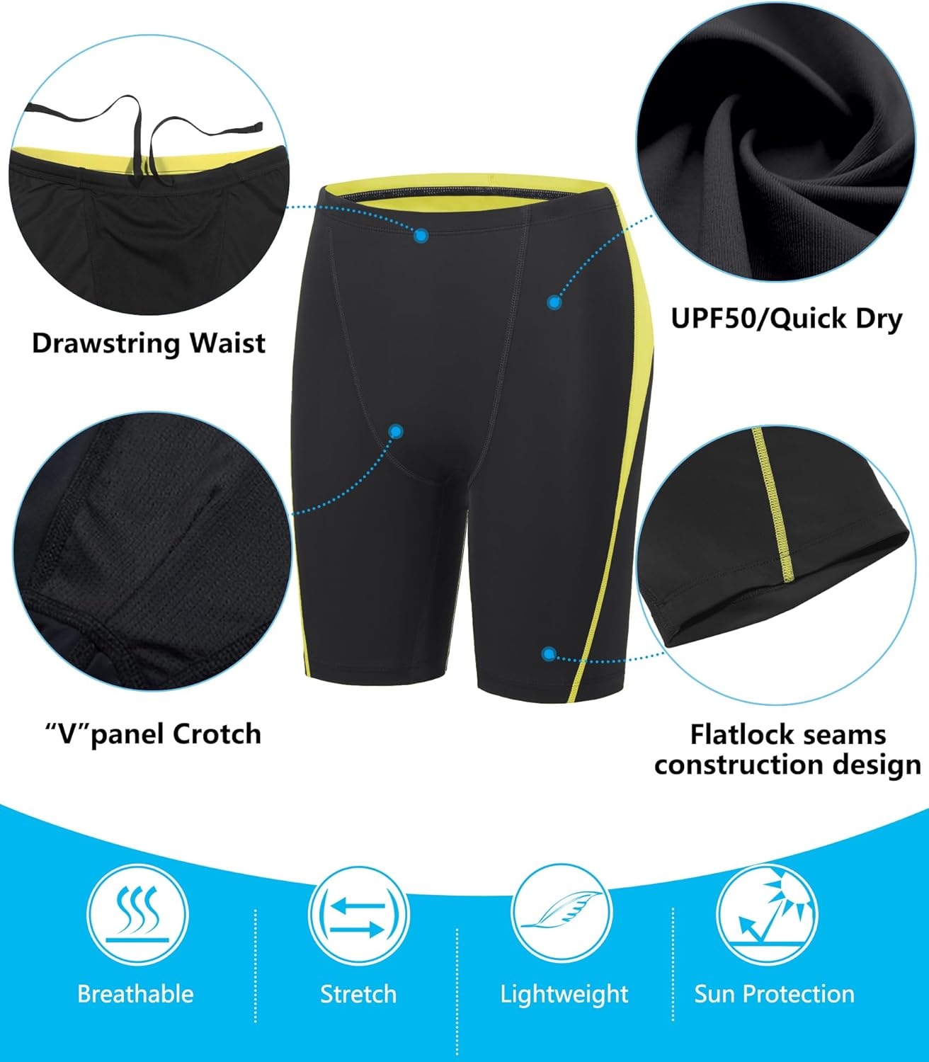 Men's Swim Jammers Competitive Athletic Swim Team Suit Training Endurance Racing Quick Dry Swimming Shorts UPF 50 - Image 4