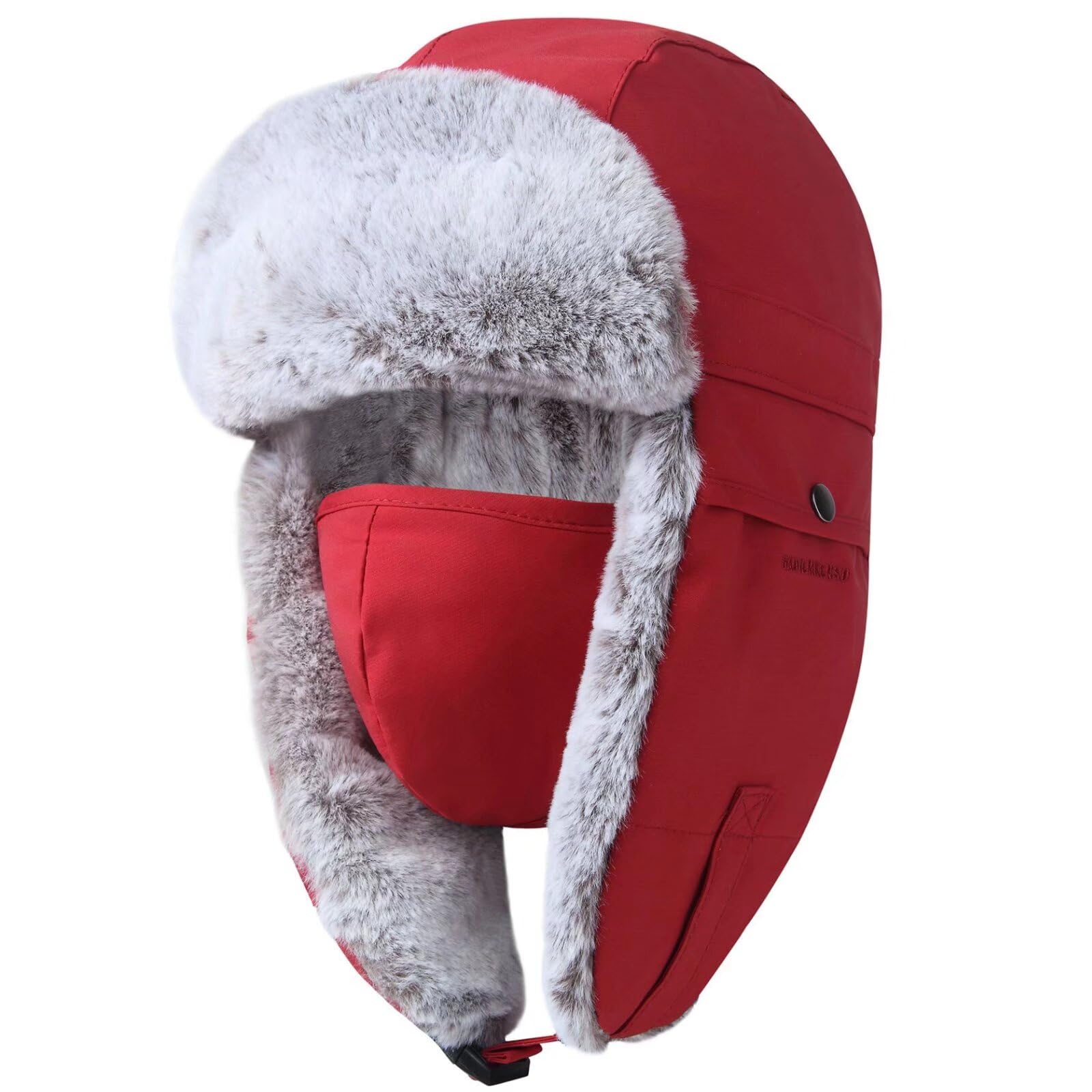 GADIEMKENSD Chapeau de Trappeur Ushanka d'hiver avec Rabat d'oreille et mentonnière Unisexe