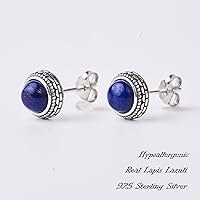 Vista 56 de Real Crystal Birthstone Sterling Silver Stud Earrings Jewelry for Women Fashion Trendy Western 925 Antiqued Boho Handmade Best Gift for Her keenove