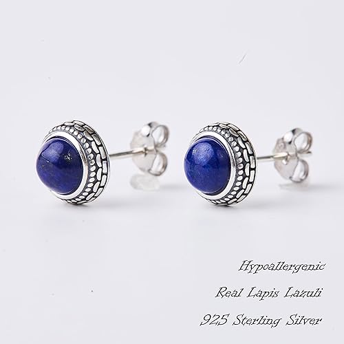 Miniatura 56 de Real Crystal Birthstone Sterling Silver Stud Earrings Jewelry for Women Fashion Trendy Western 925 Antiqued Boho Handmade Best Gift for Her keenove