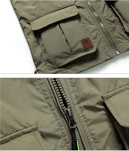 Miniatura 2 de Flygo Chaleco de pesca ligero para hombre con múltiples bolsillos para viajes al aire libre