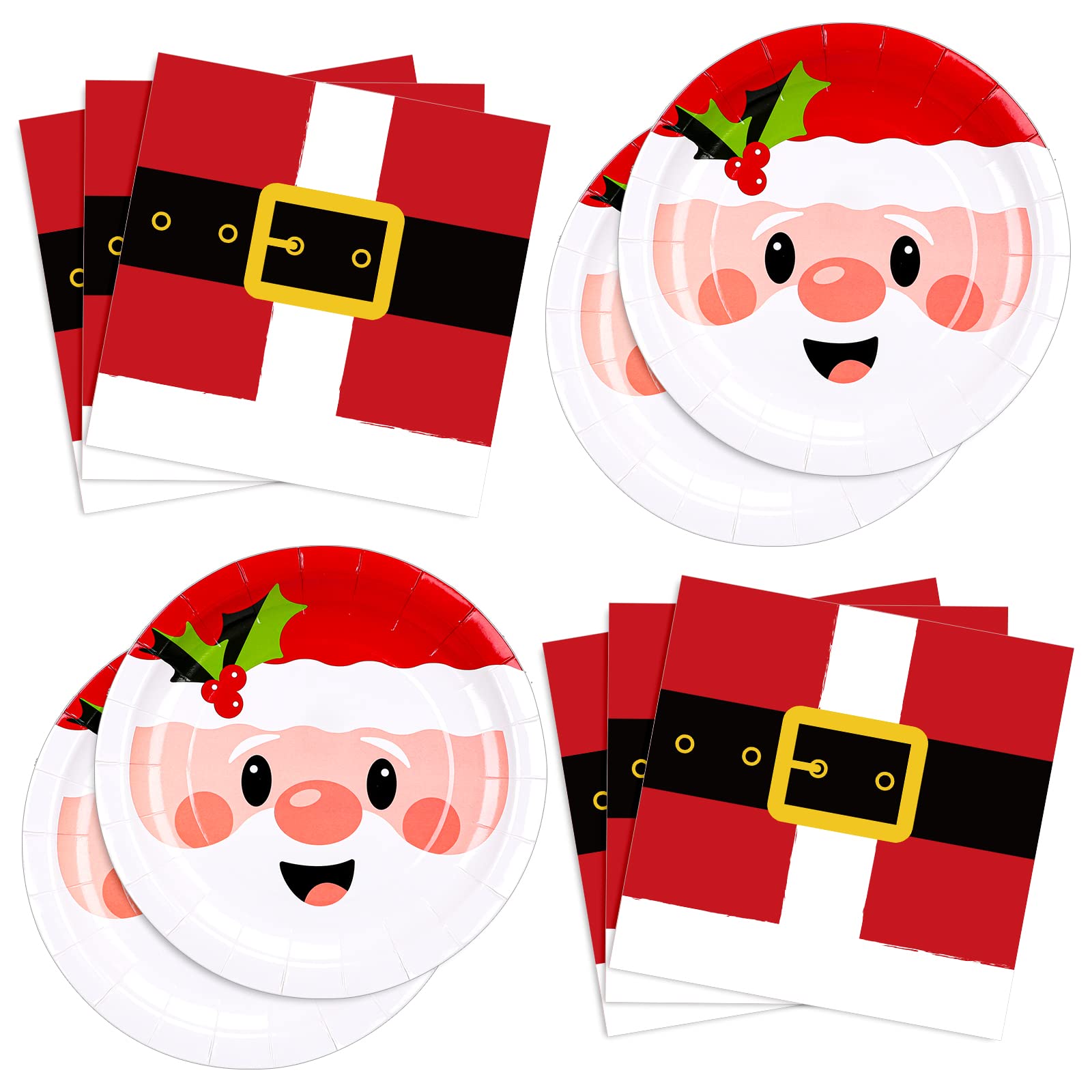 Serviettes en papier et assiettes Noël Whaline de 22,9 cm pour grands repas et buffets de fête