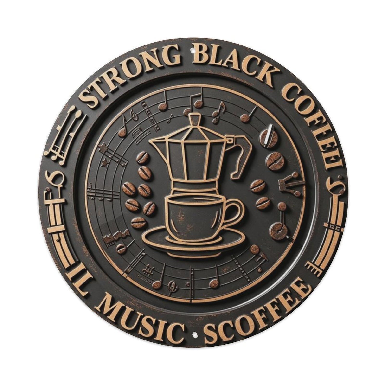 Strong Black Coffee Metal Tin Sign Plaque