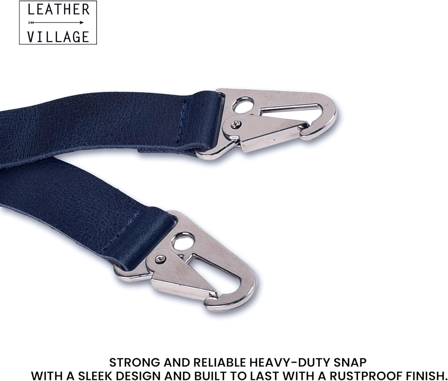 LEATHER VILLAGE Leather Suspenders for Men & Women Adjustable Y-Back Braces with Snaps Vintage Classic Style for Any Occasion