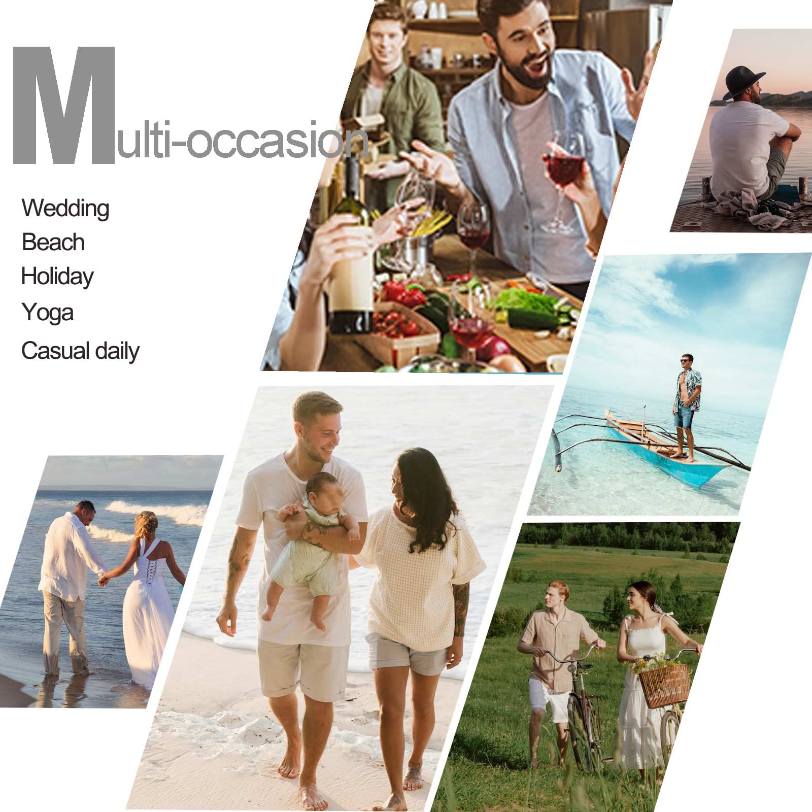 Halfword Uomo Camicia Lino Manica Corta Estiva Casual Risvolto Cotone Hawaiian Tinta Unita Vacanze Beach