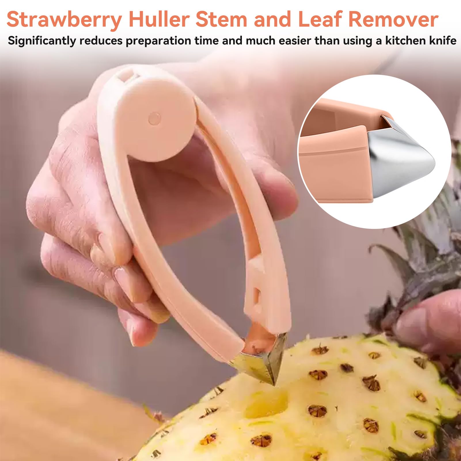 3 Équeuteurs à Fraises - Acier Inoxydable - Pour Fraises & Tomates - Compact Et Léger