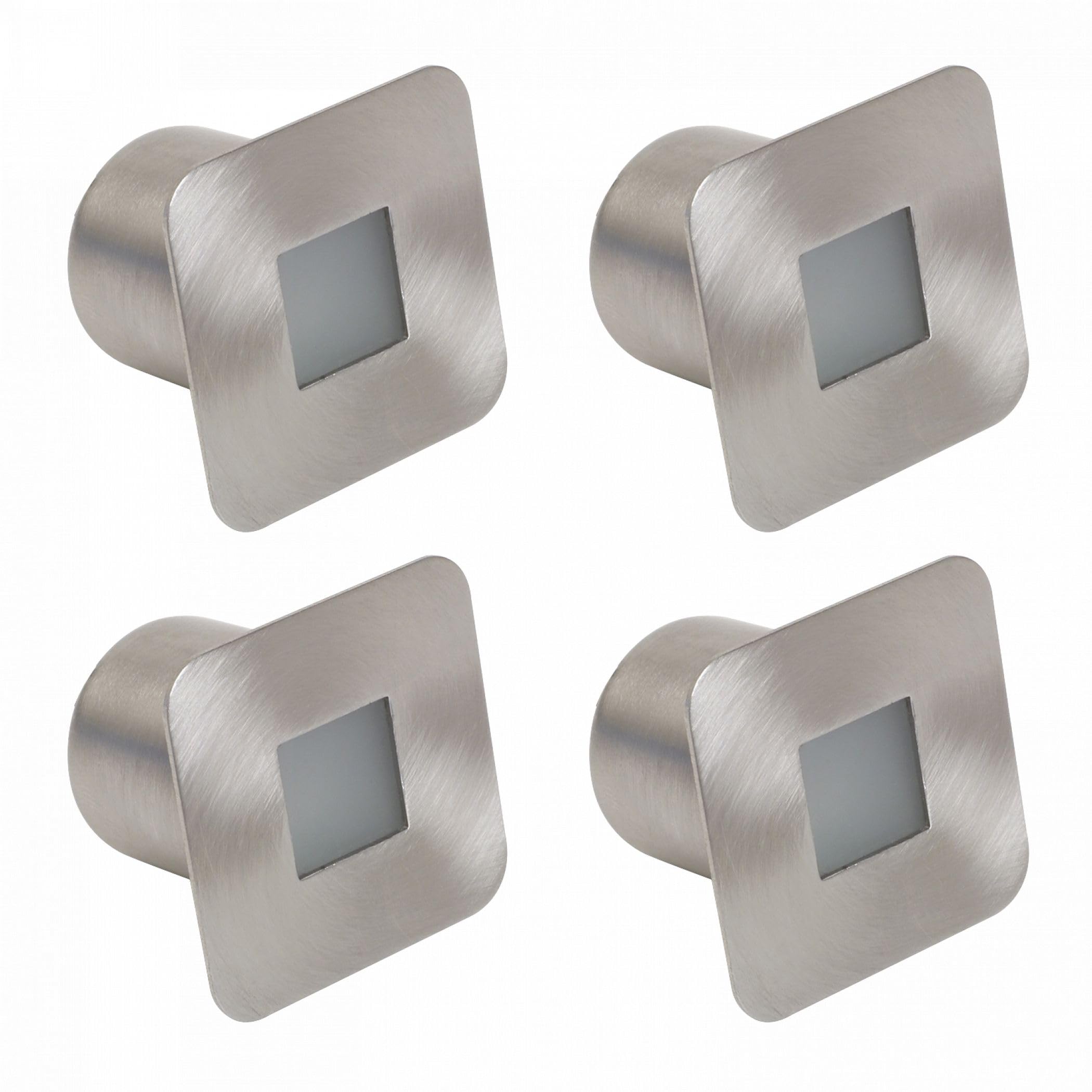 Leyton Lighting SQWHLED4SS Piazza LED Plinth Light, Kit of 4, Daylight White