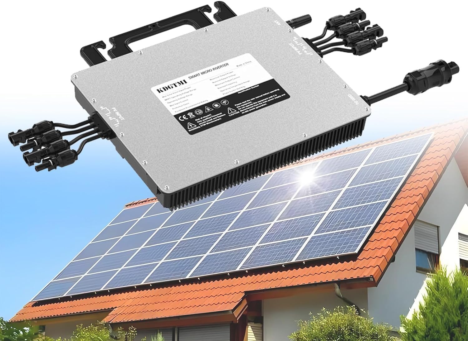 Microinversor de conexión a Red de 2000 W, 120/230 V, con monitorización Wi-Fi para instalación en balcón. Microinversor con MPPT.