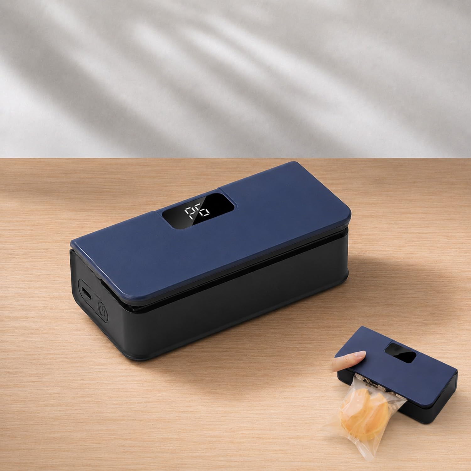 Mini sellador térmico recargable, máquina de sellado portátil de mano con pantalla digital, parte trasera magnética, ideal para bolsas de aperitivos, cocina y viajes, 6 ajustes de velocidad