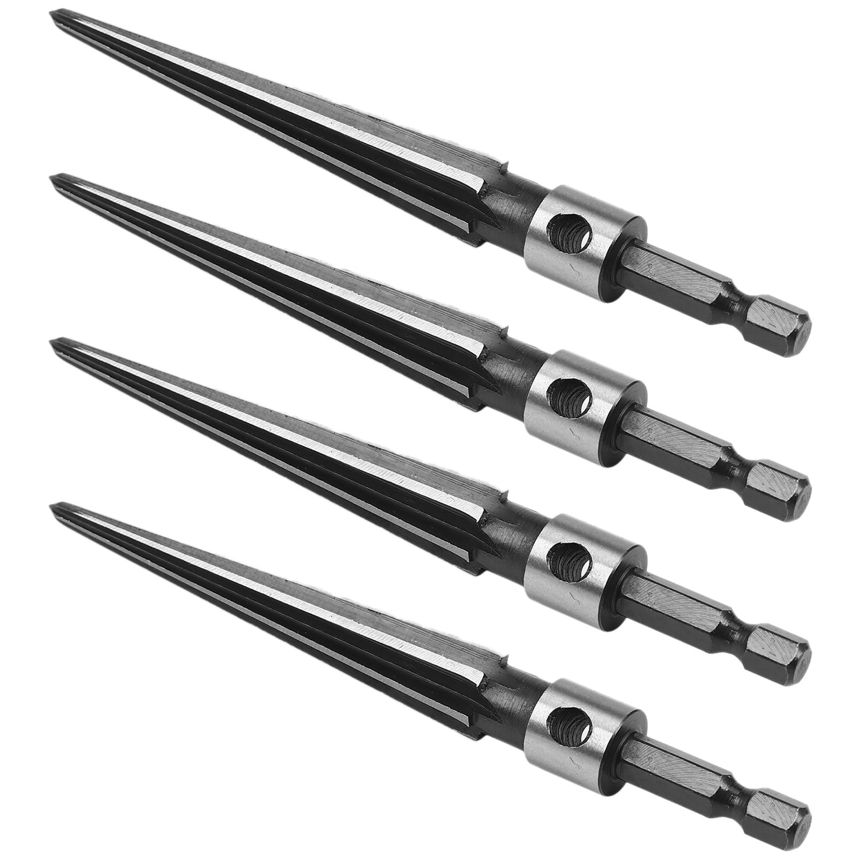 Sxmrmnx 4X Taper Reamer 3-13Mm Hex Shank Reamer Fluted Hand Held Steel Bridge Pin Hole Chamfer Woodworking Cutting Tool