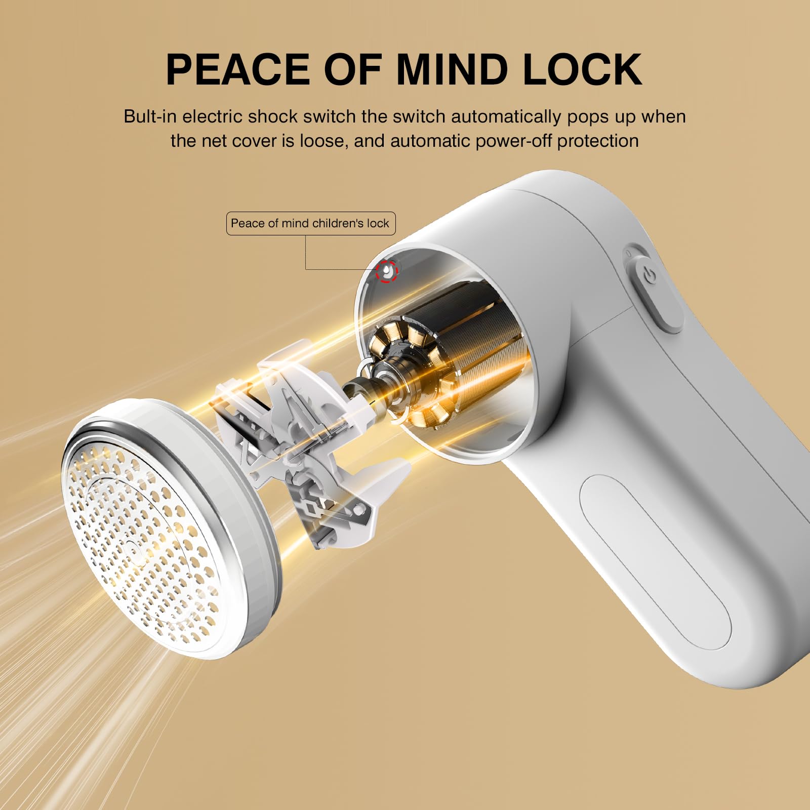 Afeitadora de tela, removedor de pelusas recargable, desfuzzer eléctrico portátil para suéter, pantalla LED digital para quitar bolitas para ropa, muebles, suéteres, (blanco con una cuchilla de