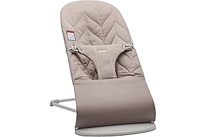 BabyBjörn Bouncer Bliss, Cotton Petal Quilt, Sand Gray