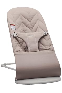 BabyBjorn Bouncer Bliss, Cotton Petal Quilt, Sand Gray