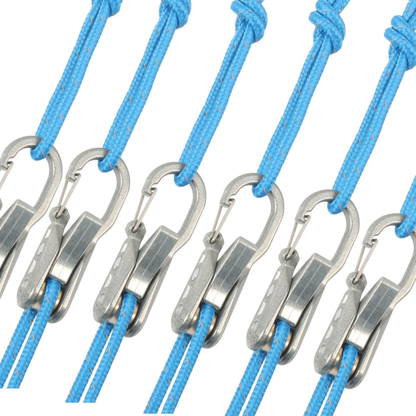 Corda con Tenditore a Rullo, Strumento di Tensionamento per Corde, Leggero E Multifunzionale, Regolatore di Paracord per Tiranti, 6 Corde 6 Ganci
