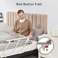 Vista 2 de ELENKER Bed Safety Rail, Folding Bed Assist Handle Adjustable Medical Hospital Assistive Devices Bed Railing for Elderly Seniors Adults,28.5"x16.3