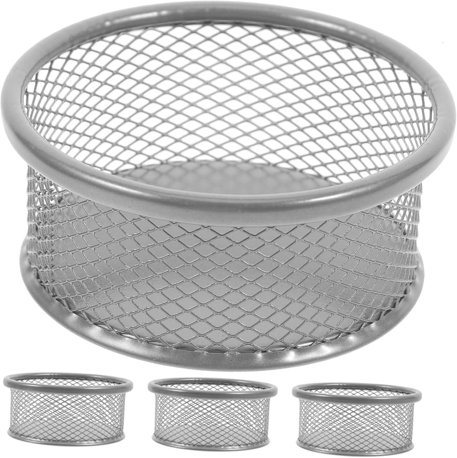 TEHAUX 20pcs Mesh Pen Holder Desk Organizer Pencil Shaped Container Office Supplies Clip Storage Box