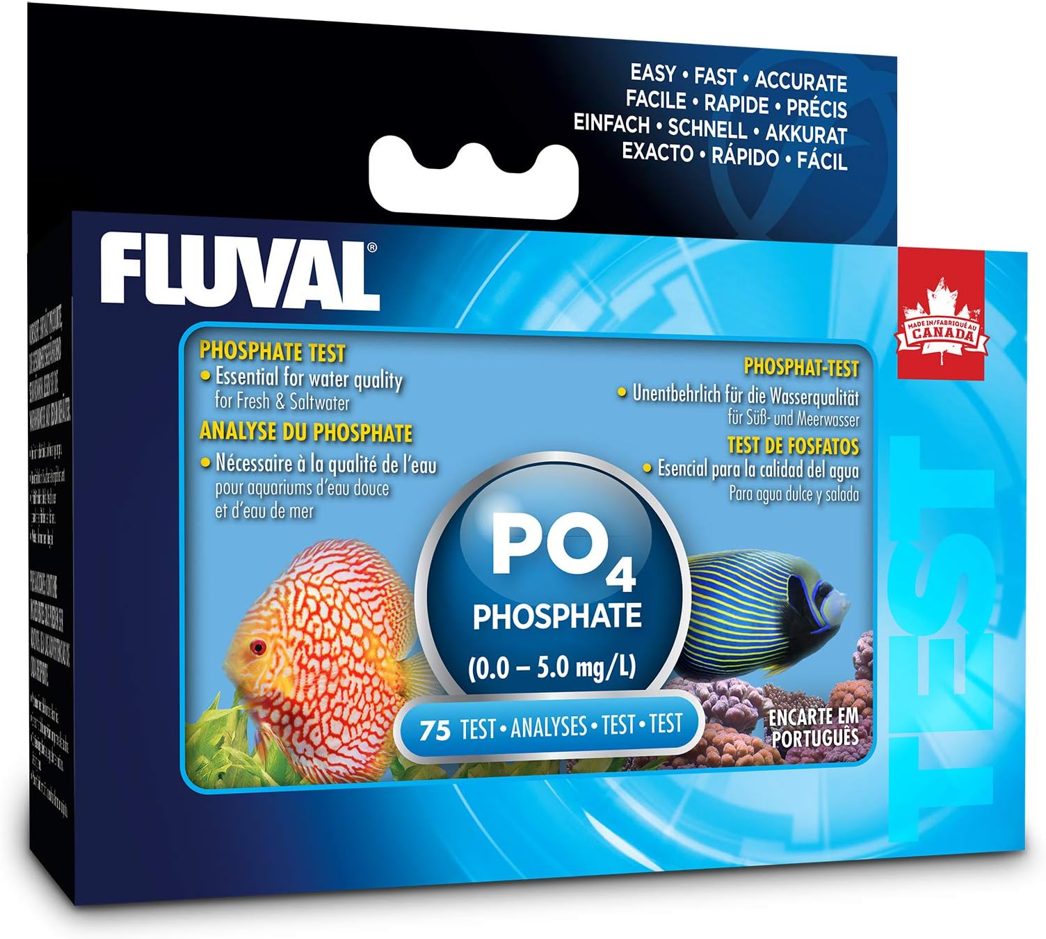 Fluval Phosphate Test Kit for Aquarium Water, Freshwater & Saltwater Fish Tank Test