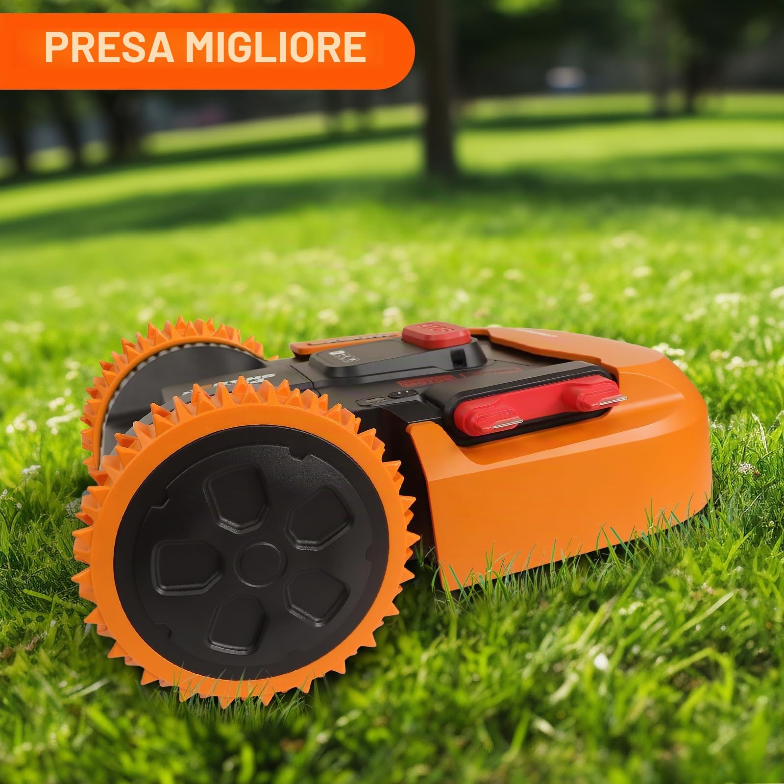Ruote per robot rasaerba Worx Landroid, compatibili con i robot rasaerba WR141E / WR142E / WR143E / WR165E / WR167E, facili da installare, adatte ai prati.