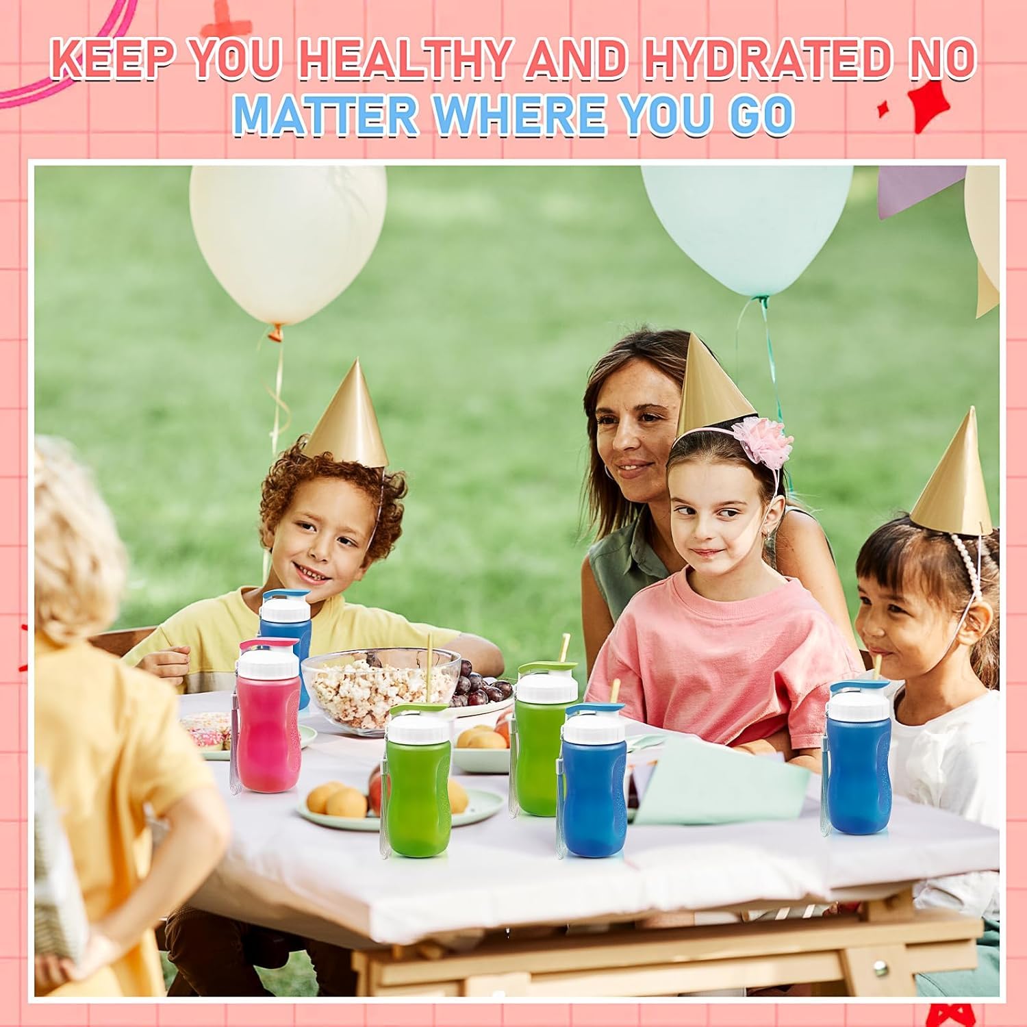 MSYU 20 Stück Wasserflaschen, 350 ml, Kunststoff, Sport-Trinkflasche, Fitnessstudio, leicht, Schnappdeckel, Wasserflasche, einfach zu tragen, auslaufsicher, Reiseflaschen für Kinder, Erwachsene,