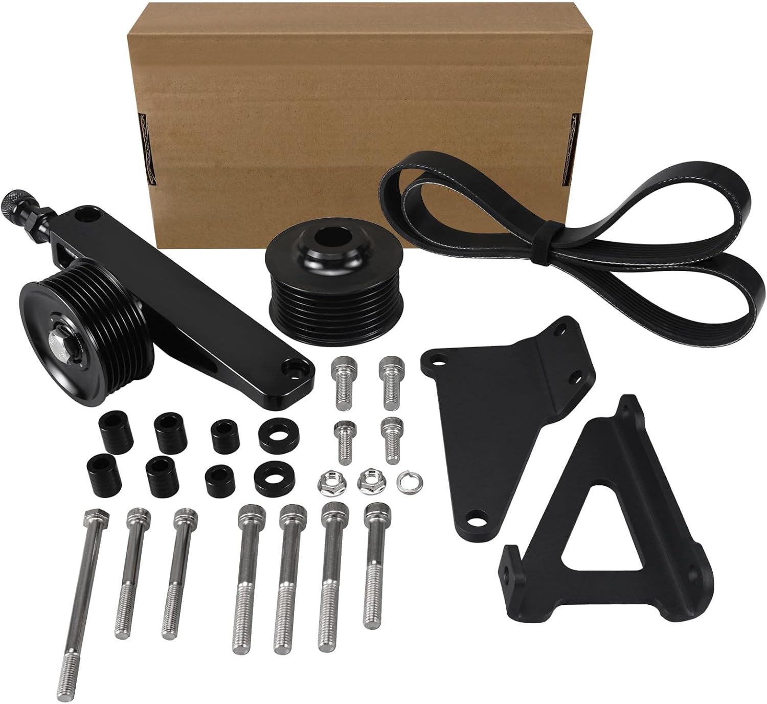 Bevinsee A/C & P/S Pulley Belt Kit K20 K24 K Swap Compatible with Honda Acura RSX K Series