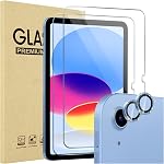 ProCase Protecteur d'écran pour iPad A16 2025 11th/10th 2022 Génération (11-inch/10.9), 2 Films de verre trempés avec 2 Protecteurs d'objectifs de caméra -Blue