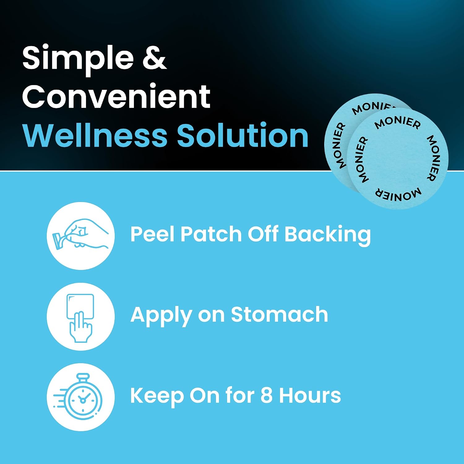 MONIER Unpuff Patches | with Dandelion & Ginger | Bloating, Water Retention & Digestion | 60 Days Supply