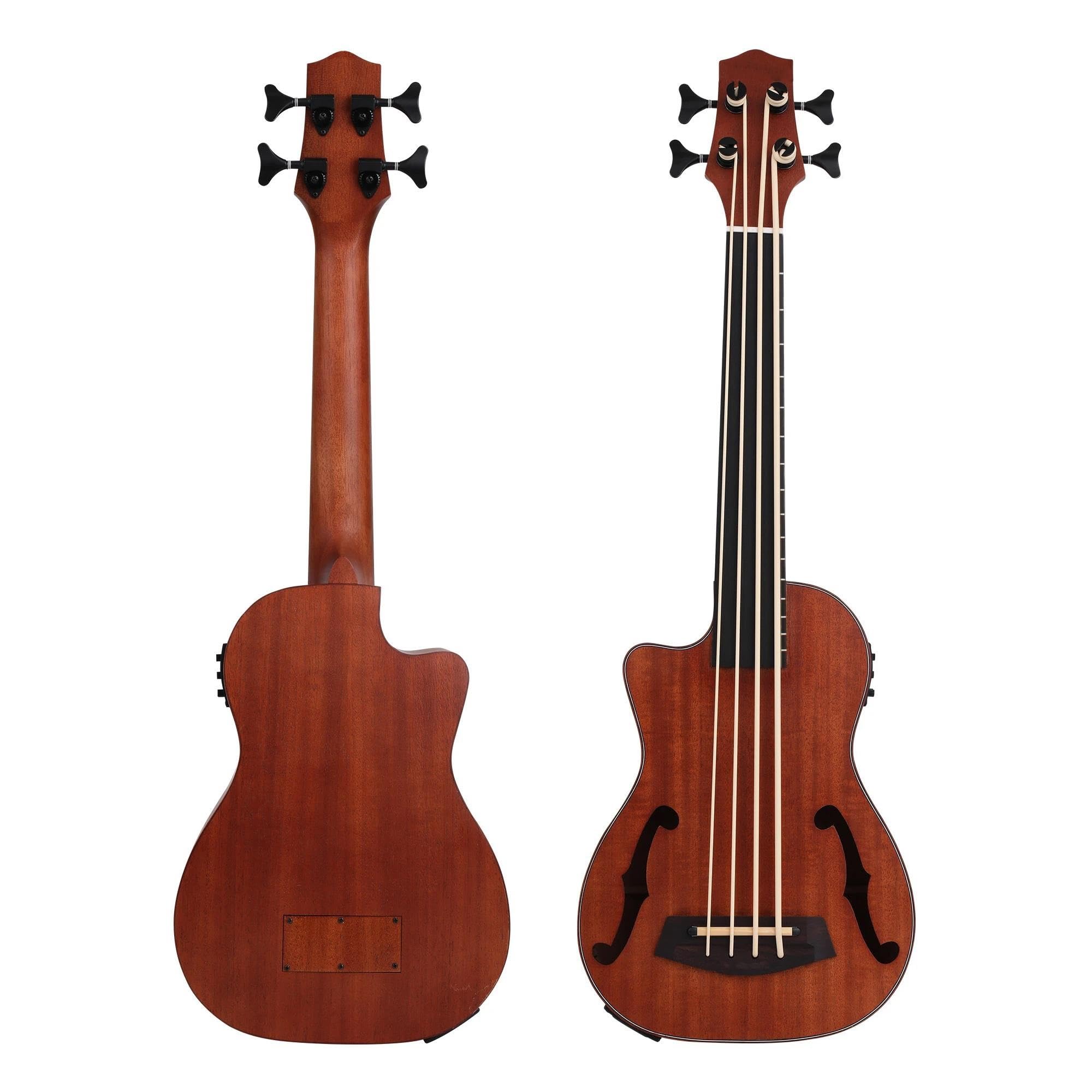 ukulele Leworęczne Ukulele Basowe Elektryczne Ukulele 30-calowe Ukulele Basowe Z Progami Elektryczne Ukulele Basowe Z Torbą