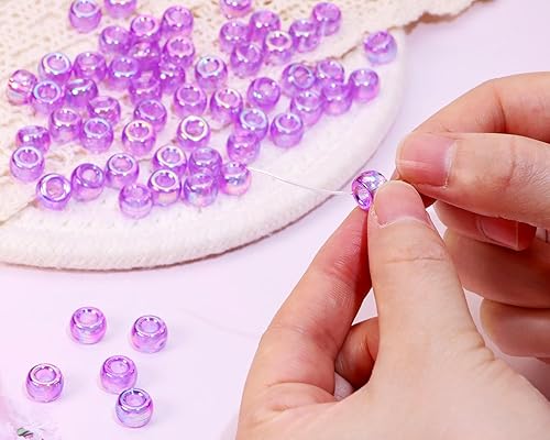 Miniatura 8 de Cuentas de poni de ángel penta, 200 cuentas espaciadoras sueltas de plástico de colores surtidos para mujer, trenzas de cabello y collares,