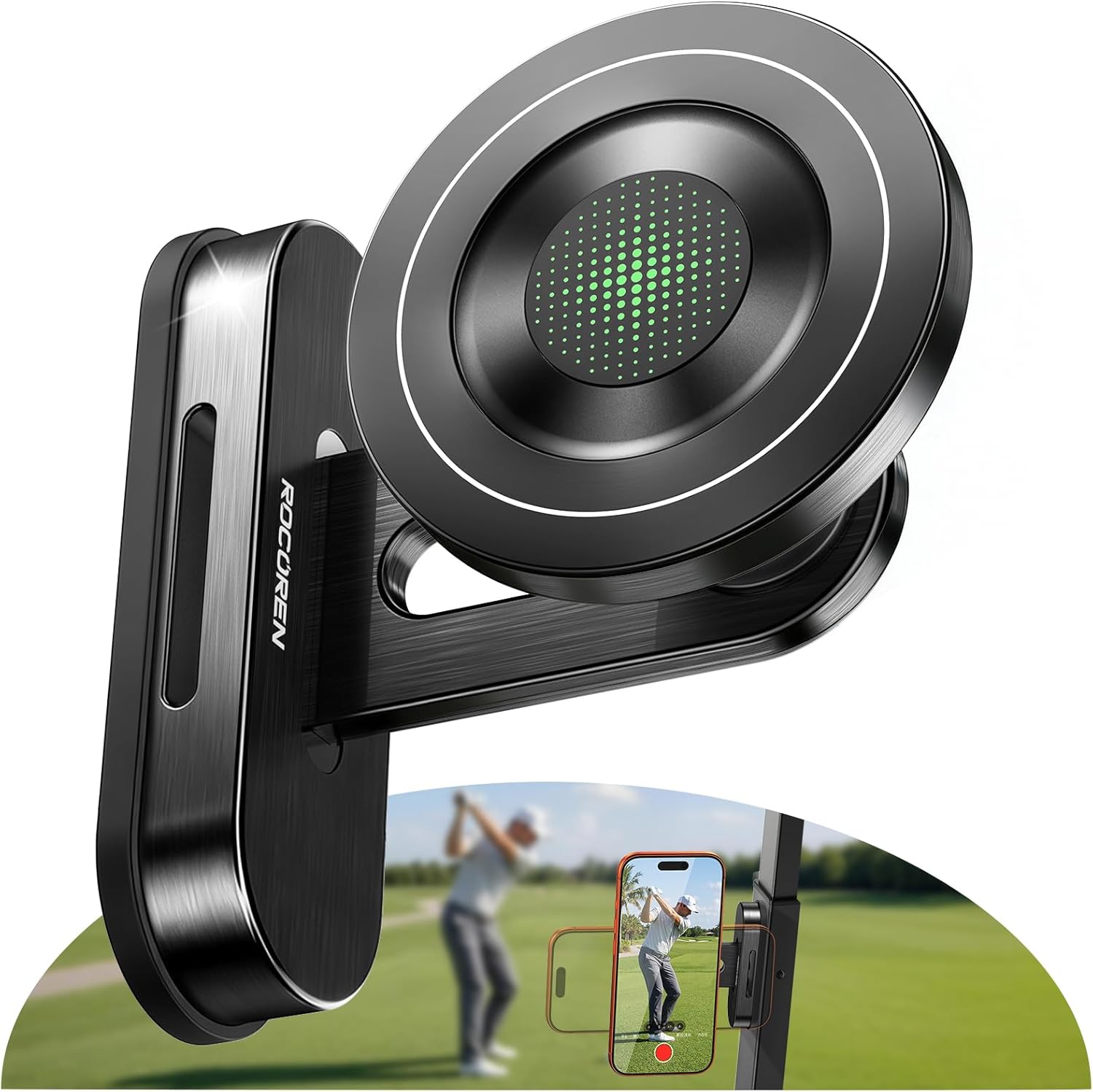 Rocoren Magnetic Golf Cart Phone Holder, Phone Mount Compatible with MagSafe iPhone 17-12, Golf Cart Accessories for EZGO, Club Car, Yamaha, Icon, Golf Gifts for Men Women Him Birthday Valentines Day