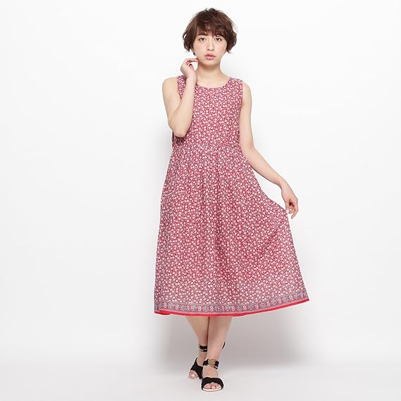 Amazon Co Jp ジ エンポリアム The Emporium Nougatine レトロ小花柄ワンピース 00 レッド 162 服 ファッション小物