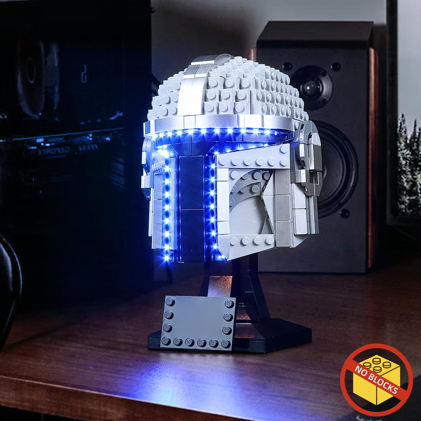 LED oświetlenie do Lego 75328 Star Wars Mandalorian Helmet, kreatywny prezent dla chłopców i dorosłych
